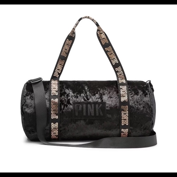 Victoria’s Secret pink velvet duffle bag